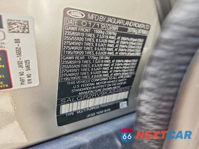 Zdjęcie 13 z 13 samochodu: 2019 LAND ROVER RANGE ROVER VIN:SALGR2RV9KA546025 - miniatura