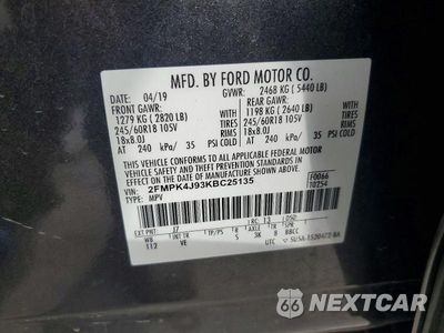 Zdjęcie 14 z 14 samochodu: 2019 FORD EDGE VIN:2FMPK4J93KBC25135 - miniatura