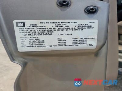 Zdjęcie 12 z 12 samochodu: 2003 GMC SIERRA K2500 HEAVY DUTY VIN:1GTHK23U03F240044 - miniatura