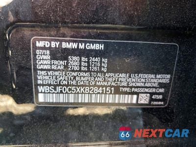 Zdjęcie 12 z 12 samochodu: 2019 BMW M5 VIN:WBSJF0C5XKB284151 - miniatura