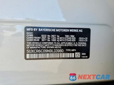 Zdjęcie 14 z 14 samochodu: 2022 BMW X5 XDRIVE40I VIN:5UXCR6C09N9L33980 - miniatura