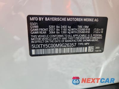 Zdjęcie 12 z 12 samochodu: 2021 BMW X3 XDRIVE30I VIN:5UXTY5C00M9G26357 - miniatura