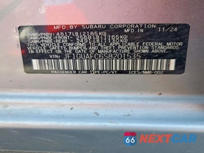 Zdjęcie 12 z 12 samochodu: 2025 SUBARU IMPREZA SPORT VIN:JF1GUAFC6S8201535 - miniatura