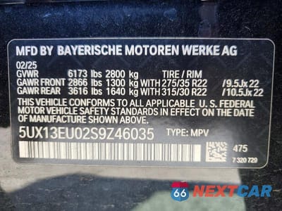 Zdjęcie 14 z 14 samochodu: 2025 BMW X5 SDRIVE 40I VIN:5UX13EU02S9Z46035 - miniatura