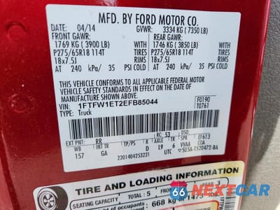 Zdjęcie 12 z 12 samochodu: 2014 FORD F150 SUPERCREW VIN:1FTFW1ET2EFB85044 - miniatura