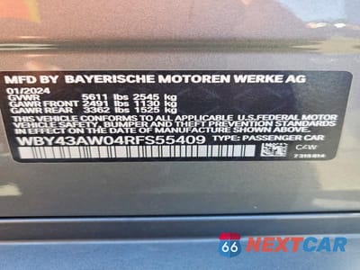 Zdjęcie 12 z 12 samochodu: 2024 BMW I4 EDRIVE 35 VIN:WBY43AW04RFS55409 - miniatura