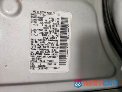Zdjęcie 13 z 13 samochodu: 2020 NISSAN ROGUE S VIN:JN8AT2MT7LW038987 - miniatura