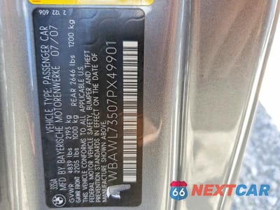 Zdjęcie 12 z 12 samochodu: 2007 BMW 335 I VIN:WBAWL73507PX49901 - miniatura