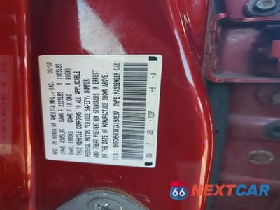 Zdjęcie 12 z 12 samochodu: 2007 HONDA ACCORD SE VIN:1HGCM56387A194637 - miniatura