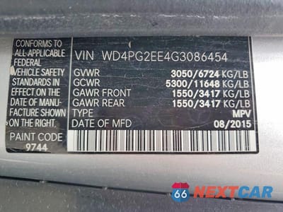 Zdjęcie 13 z 13 samochodu: 2016 MERCEDES-BENZ METRIS VIN:WD4PG2EE4G3086454 - miniatura