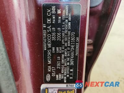 Zdjęcie 12 z 12 samochodu: 2017 KIA FORTE VIN:3KPFK4A73HE118070 - miniatura