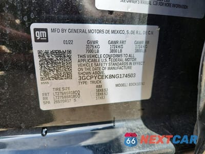 Zdjęcie 12 z 12 samochodu: 2022 CHEVROLET SILVERADO LTD K1500 TRAIL BOSS CUSTOM VIN:3GCPYCEK8NG174503 - miniatura