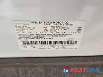 Zdjęcie 13 z 13 samochodu: 2018 FORD EXPLORER VIN:1FM5K8D8XJGA61956 - miniatura