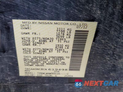 Zdjęcie 13 z 13 samochodu: 2012 NISSAN ARMADA SV VIN:5N1AA0NC8CN619498 - miniatura