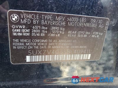 Zdjęcie 13 z 13 samochodu: 2011 BMW X5 XDRIVE35I VIN:5UXZV4C55BL409411 - miniatura