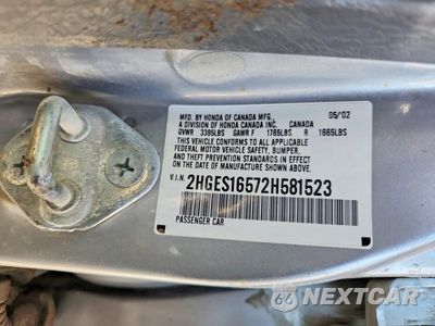 Zdjęcie 23 z 24 samochodu: 2002 HONDA CIVIC LX VIN:2HGES16572H581523 - miniatura
