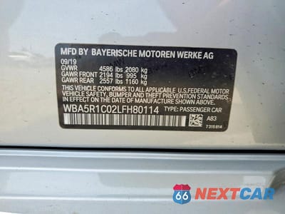 Zdjęcie 12 z 12 samochodu: 2020 BMW 330I VIN:WBA5R1C02LFH80114 - miniatura