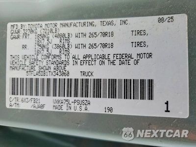 Zdjęcie 12 z 12 samochodu: 2026 TOYOTA TUNDRA VIN:5TFLA5DB1TX343060 - miniatura