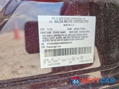 Zdjęcie 12 z 12 samochodu: 2011 MAZDA 6 I VIN:1YVHZ8BH1B5M08131 - miniatura
