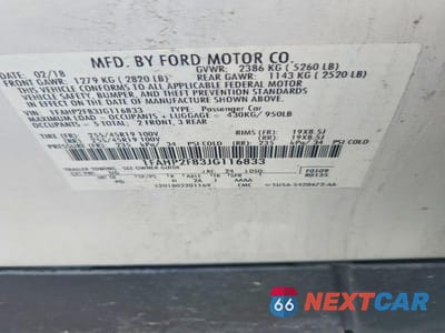 Zdjęcie 12 z 12 samochodu: 2018 FORD TAURUS LIMITED VIN:1FAHP2F83JG116833 - miniatura