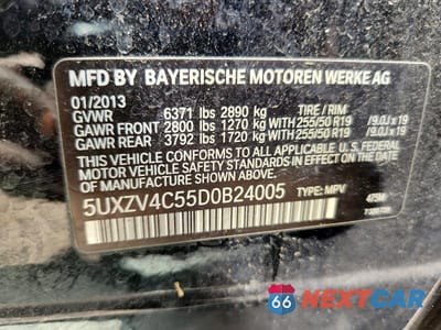 Zdjęcie 13 z 13 samochodu: 2013 BMW X5 XDRIVE35I VIN:5UXZV4C55D0B24005 - miniatura