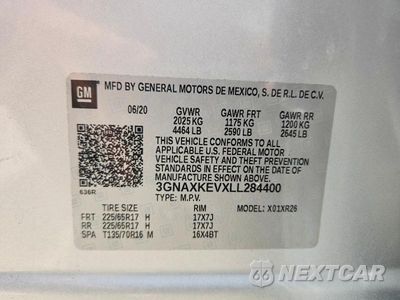 Zdjęcie 13 z 13 samochodu: 2020 CHEVROLET EQUINOX LT VIN:3GNAXKEVXLL284400 - miniatura