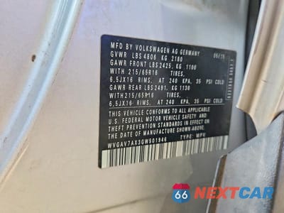 Zdjęcie 12 z 12 samochodu: 2016 VOLKSWAGEN TIGUAN S VIN:WVGAV7AX3GW501946 - miniatura