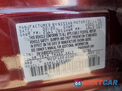 Zdjęcie 23 z 24 samochodu: 2020 NISSAN SENTRA VIN:3N1AB8CV5LY220123 - miniatura