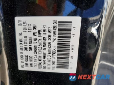 Zdjęcie 12 z 12 samochodu: 2015 HONDA ACCORD EX VIN:1HGCT1B70FA013436 - miniatura