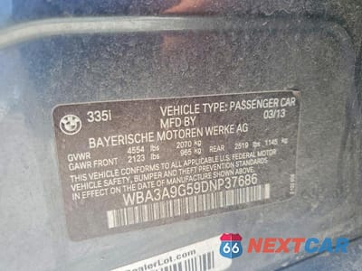 Zdjęcie 13 z 13 samochodu: 2013 BMW 335 I VIN:WBA3A9G59DNP37686 - miniatura