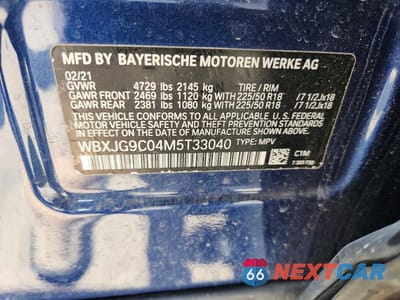 Zdjęcie 13 z 13 samochodu: 2021 BMW X1 XDRIVE28I VIN:WBXJG9C04M5T33040 - miniatura