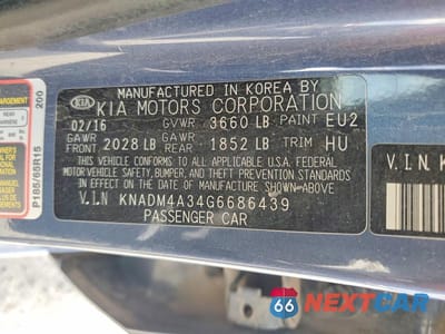 Zdjęcie 12 z 12 samochodu: 2016 KIA RIO LX VIN:KNADM4A34G6686439 - miniatura