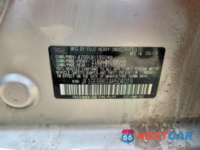 Zdjęcie 13 z 13 samochodu: 2010 SUBARU IMPREZA 2.5I PREMIUM VIN:JF1GE6B61AH504019 - miniatura