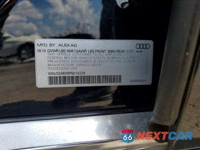 Zdjęcie 12 z 12 samochodu: 2015 AUDI A8 L QUATTRO VIN:WAU32AFD9FN016228 - miniatura