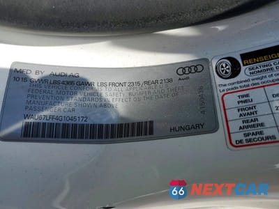 Zdjęcie 12 z 12 samochodu: 2016 AUDI A3 PREMIUM VIN:WAU67LFF4G1045172 - miniatura