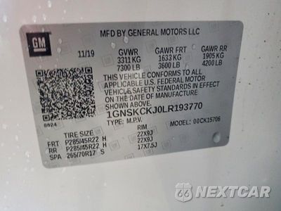 Zdjęcie 13 z 13 samochodu: 2020 CHEVROLET TAHOE K1500 PREMIER VIN:1GNSKCKJ0LR193770 - miniatura