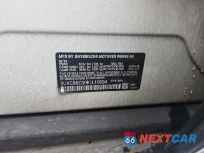 Zdjęcie 12 z 12 samochodu: 2019 BMW X5 XDRIVE40I VIN:5UXCR6C50KLL10694 - miniatura
