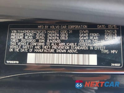 Zdjęcie 12 z 12 samochodu: 2016 VOLVO XC60 T5 PREMIER VIN:YV440MDK8G2787375 - miniatura