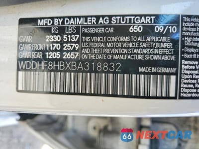 Zdjęcie 12 z 12 samochodu: 2011 MERCEDES-BENZ E 350 4MATIC VIN:WDDHF8HBXBA318832 - miniatura