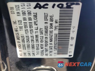 Zdjęcie 13 z 13 samochodu: 2007 ACURA RDX VIN:5J8TB18237A000440 - miniatura