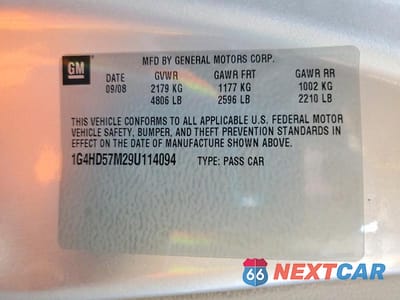 Zdjęcie 12 z 12 samochodu: 2009 BUICK LUCERNE CXL VIN:1G4HD57M29U114094 - miniatura