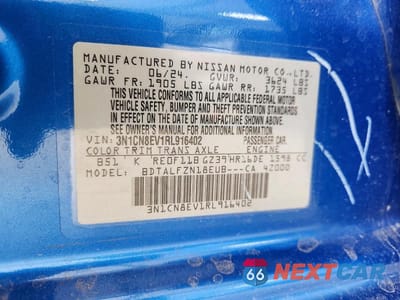 Zdjęcie 13 z 13 samochodu: 2024 NISSAN VERSA SV VIN:3N1CN8EV1RL916402 - miniatura