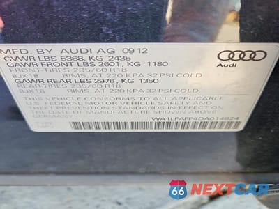 Zdjęcie 13 z 13 samochodu: 2013 AUDI Q5 PREMIUM PLUS VIN:WA1LFAFP4DA014824 - miniatura