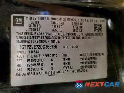 Zdjęcie 12 z 12 samochodu: 2013 GMC SIERRA K1500 SLE VIN:3GTP2VE72DG368726 - miniatura