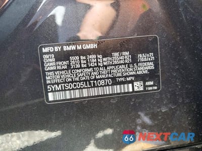 Zdjęcie 13 z 13 samochodu: 2020 BMW X3 M COMPETITION VIN:5YMTS0C05LLT10870 - miniatura