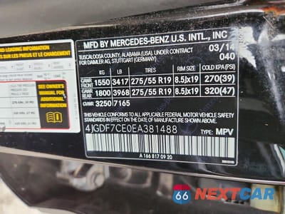 Zdjęcie 13 z 13 samochodu: 2014 MERCEDES-BENZ GL 450 4MATIC VIN:4JGDF7CE0EA381488 - miniatura
