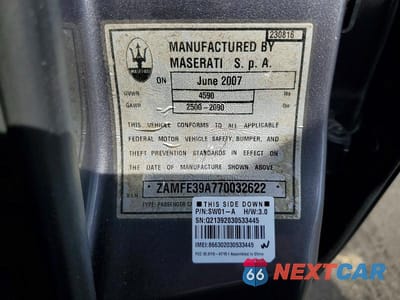Zdjęcie 12 z 12 samochodu: 2007 MASERATI QUATTROPORTE M139 VIN:ZAMFE39A770032622 - miniatura