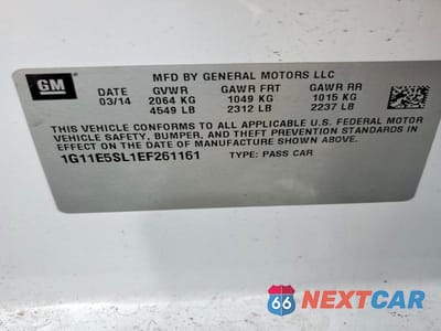 Zdjęcie 12 z 12 samochodu: 2014 CHEVROLET MALIBU 2LT VIN:1G11E5SL1EF261161 - miniatura