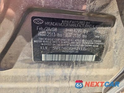 Zdjęcie 12 z 12 samochodu: 2009 HYUNDAI SONATA GLS VIN:5NPET46C49H424335 - miniatura