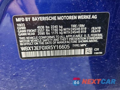 Zdjęcie 14 z 14 samochodu: 2024 BMW X1 M35I VIN:WBX13EF0XR5Y16605 - miniatura